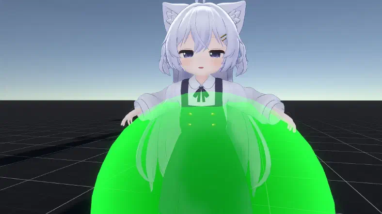 巨大コライダーで手が浮いている状態